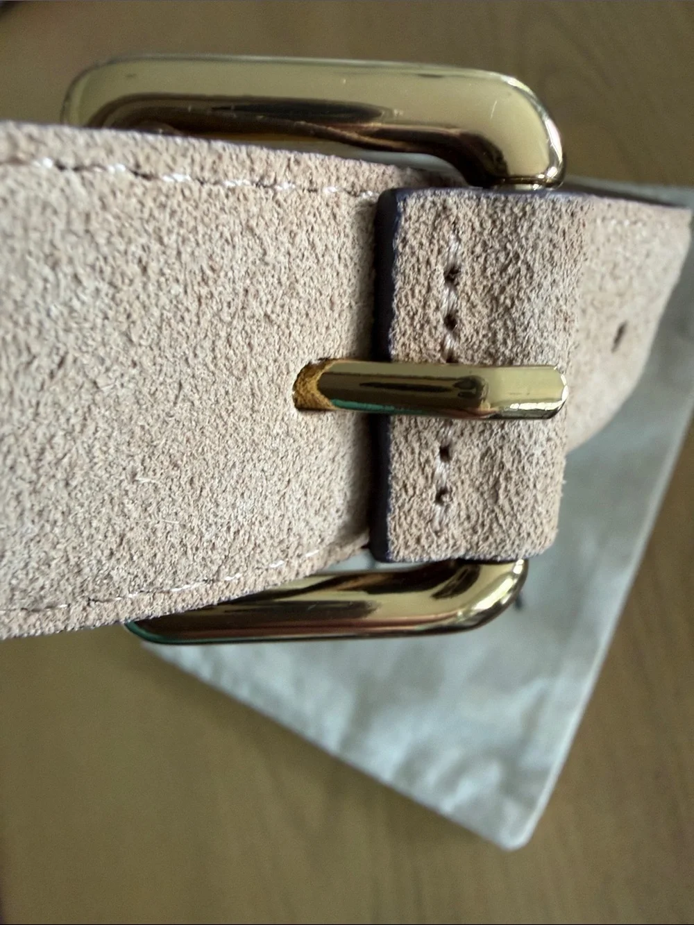 Madewell Roller-Buckle Belt in Suede Tawny Khaki size XS